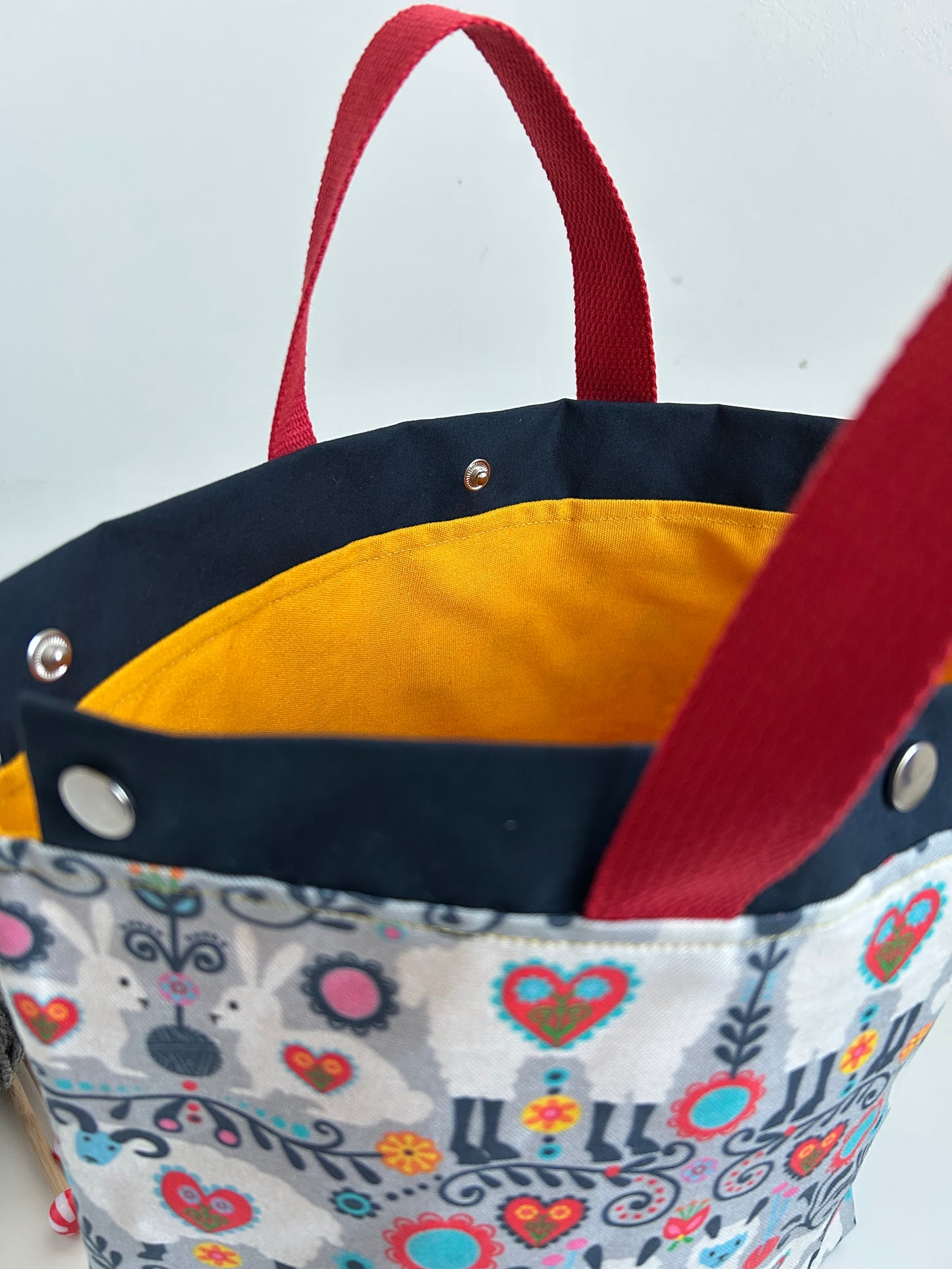 Medium Snaps Bag Scandi Llamas